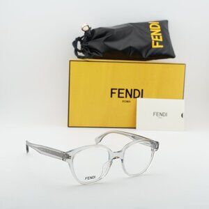 Fendi FE50029I 020 Round Eyeglasses - Transparent Light Grey 51mm